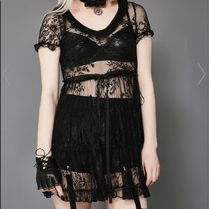 Widow Shadow Kiss Lace Babydoll Dress